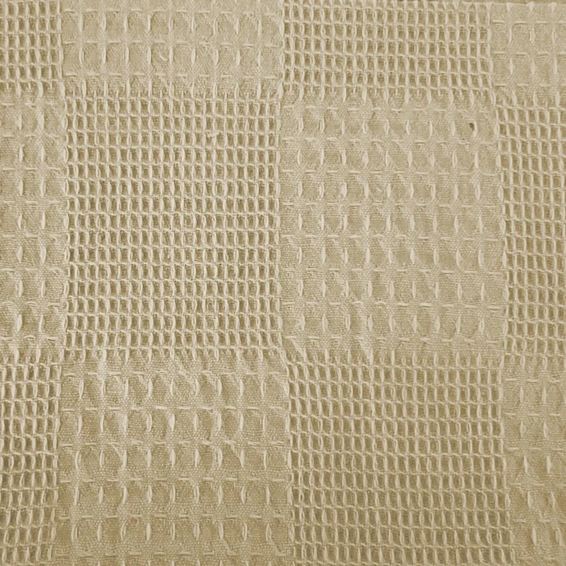 Waffelpiqué Stoff Mosaik Uni Hellbeige