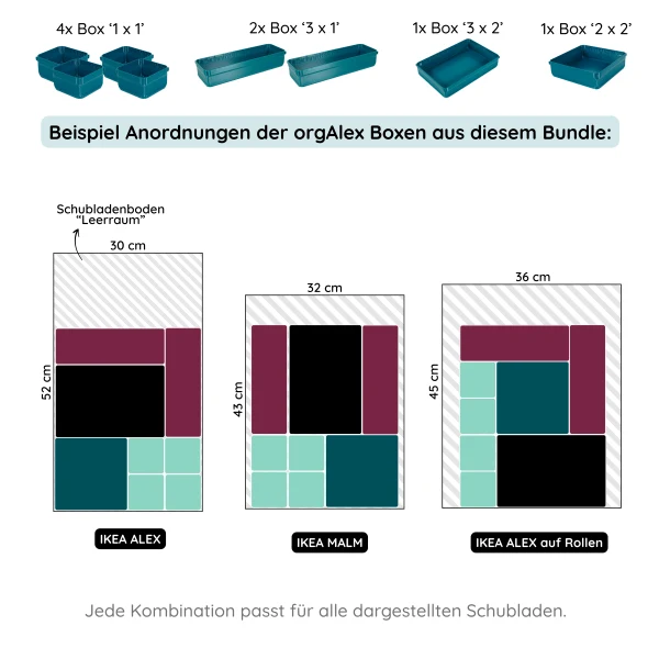 orgAlex Box-Bundle '4x5' #1 - petrol