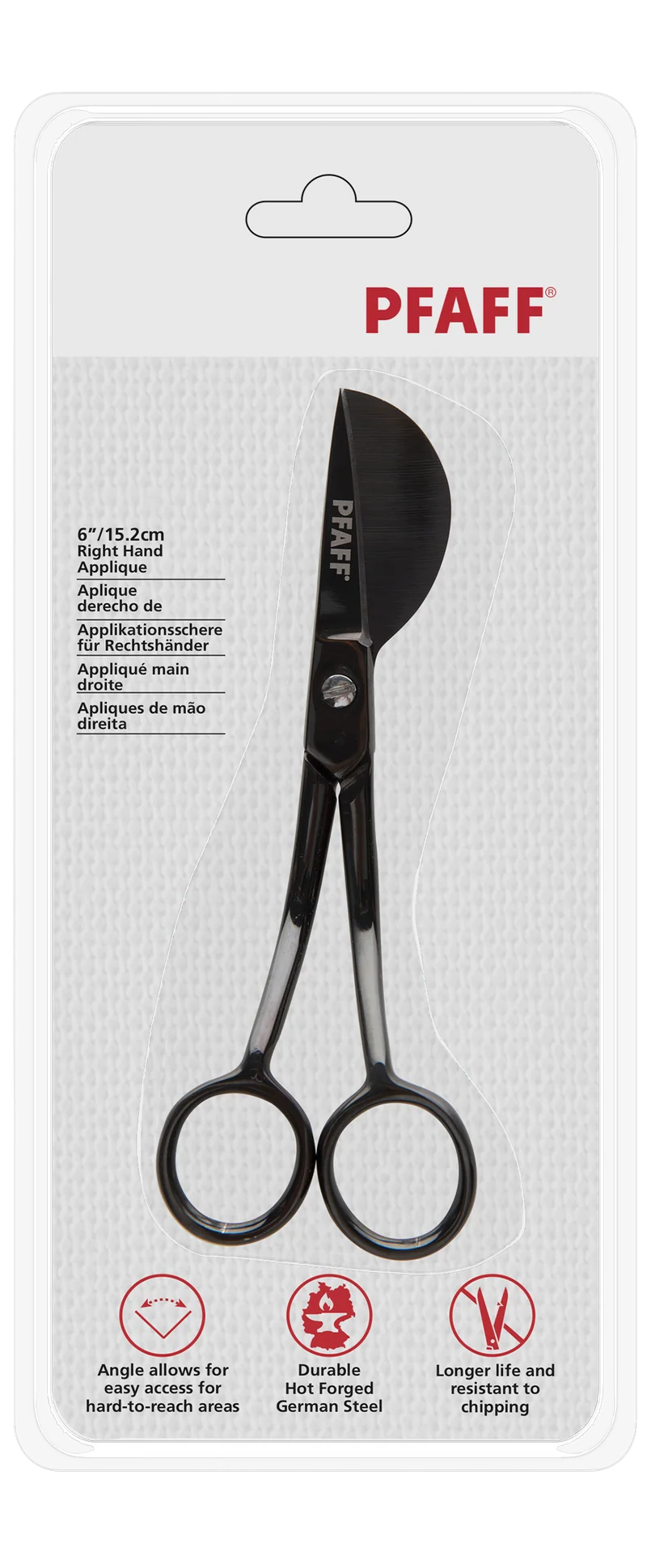 PFAFF Applikationsschere für RECHTSHÄNDER 15,2 cm