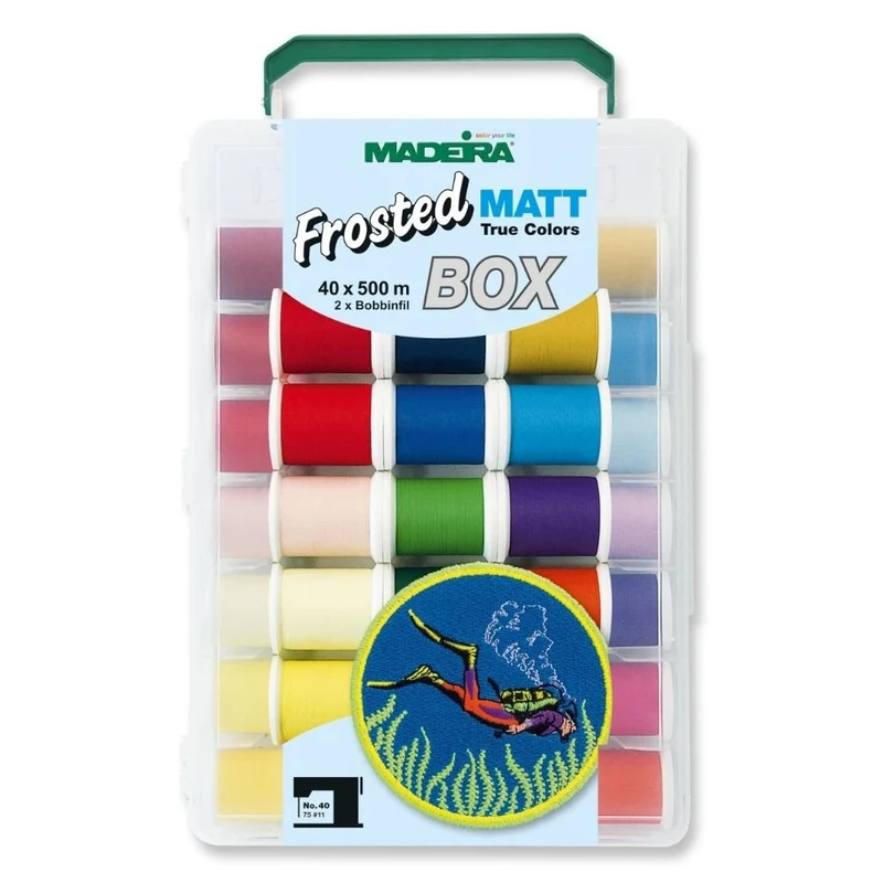 Madeira Frosted MATT No.40 Stickbox (40 Farben/ 500 m)