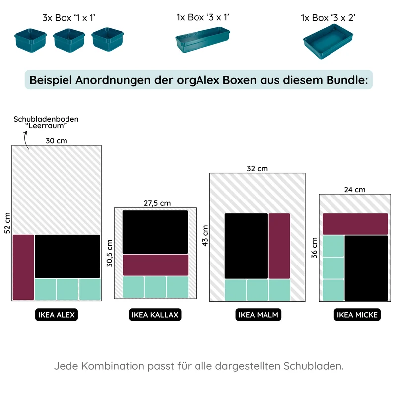 orgAlex Box-Bundle '3x4' #2 - petrol