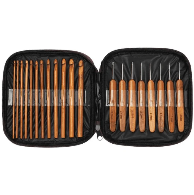 Bamboo Crochet Hook Needle Set