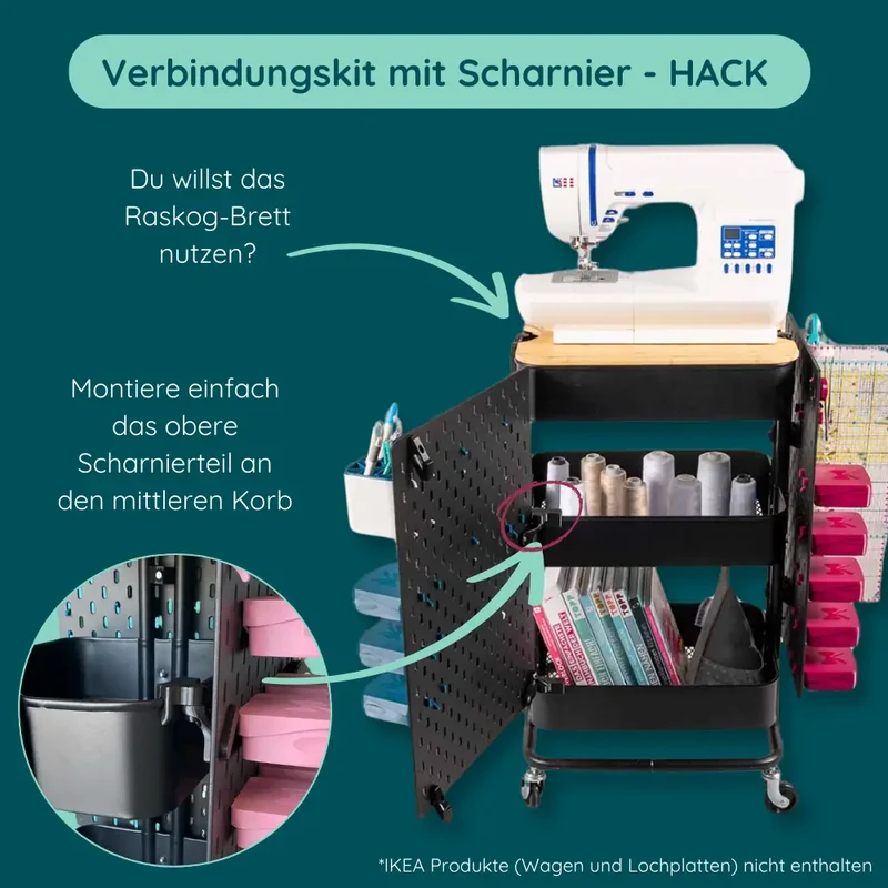Sew Mobile Verbindungskits für IKEA RASKOG Nähwagen