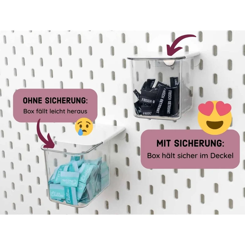 3er Pack Magnetische Boxsicherung für IKEA Skadis Behälter
