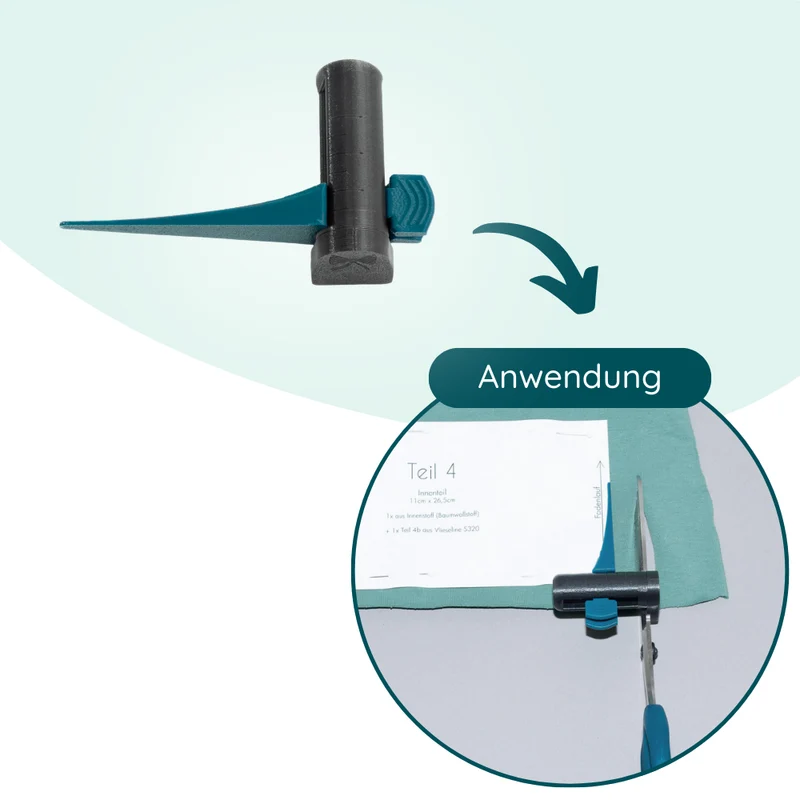 Magnetische Zuschneidehilfe für Scheren
