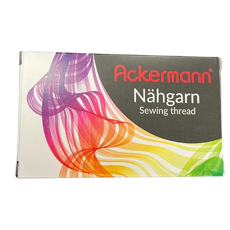 Ackermann 5X 200m UNIVERSAL NÄHGARN (Allesnäher), Stärke 120, 100% Polyester, reißfest (3X Weiß + 2X Schwarz)