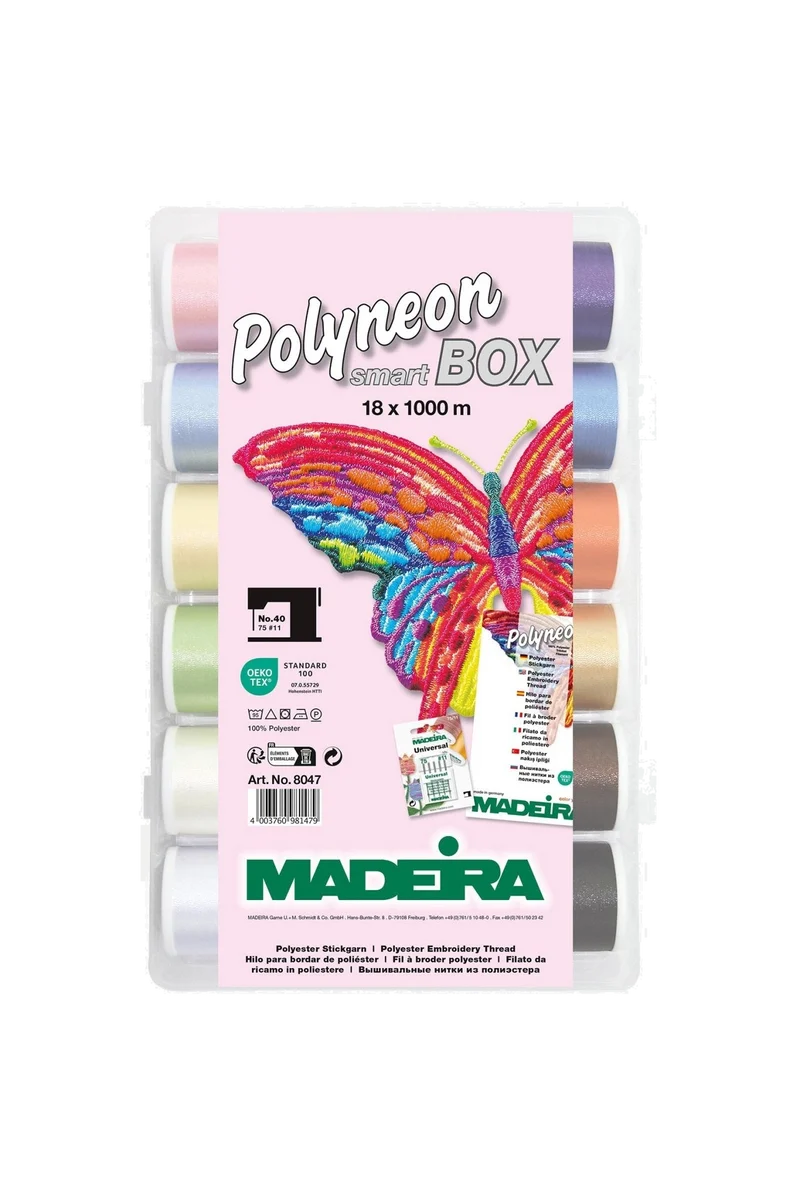 Madeira Polyneon 40 Smartbox – 18 × 1.000 m & Nadeln