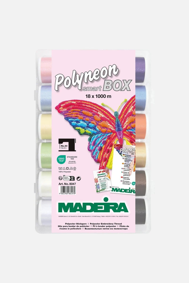 Madeira Polyneon 40 Smartbox – 18 × 1.000 m & Nadeln