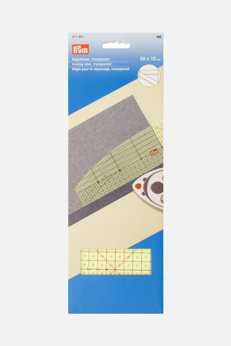 PRYM - Bügellineal transparent – 30 × 10 cm