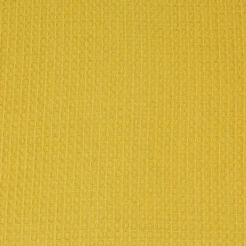 Waffelpiqué Stoff Uni Senfgelb