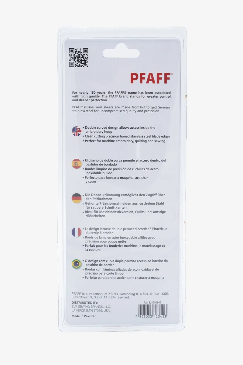 PFAFF zweifach gebogene Stickschere