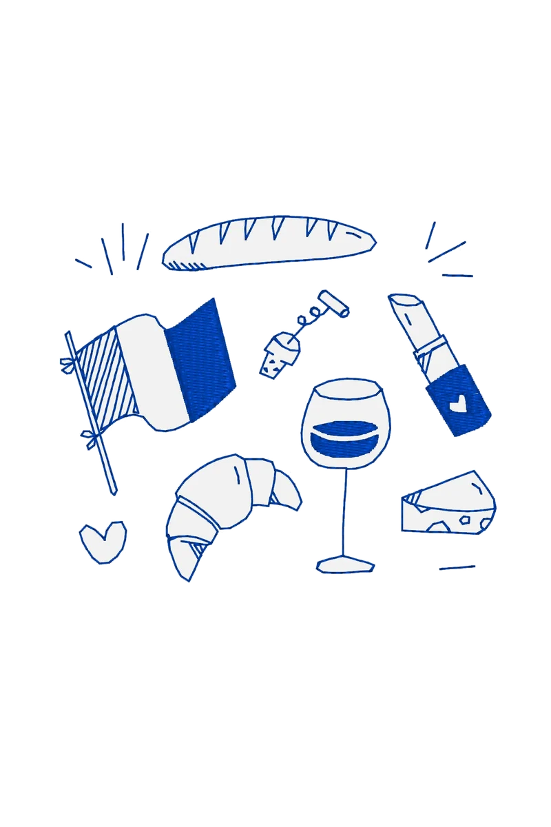Doodle Stickdatei Frankreich Essentials