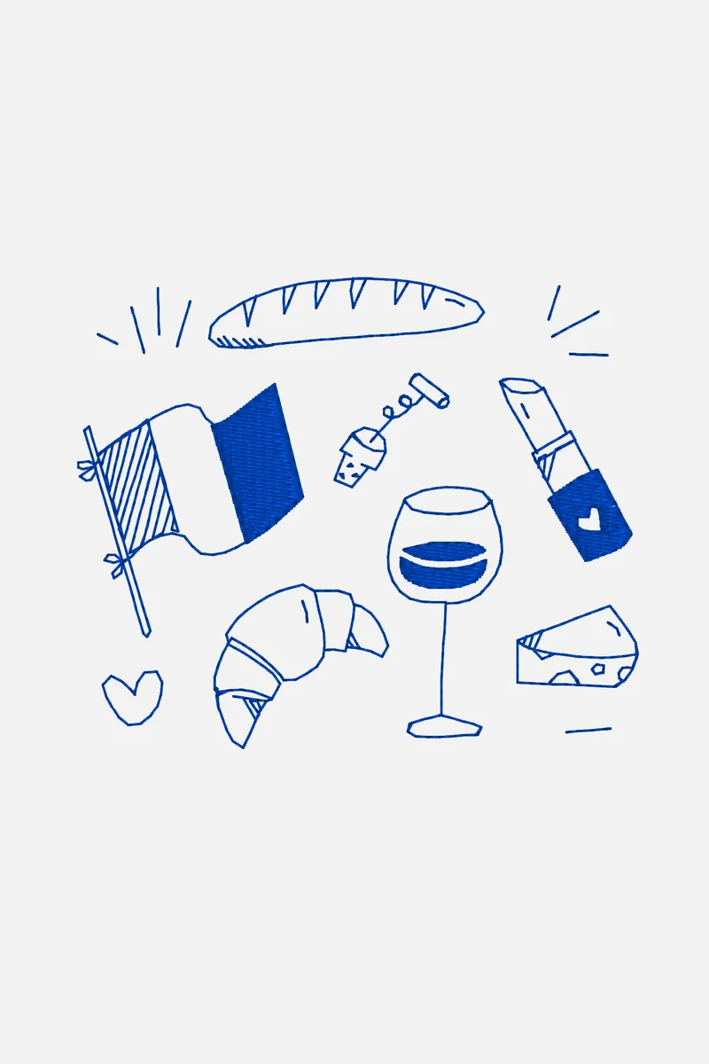 Doodle Stickdatei Frankreich Essentials