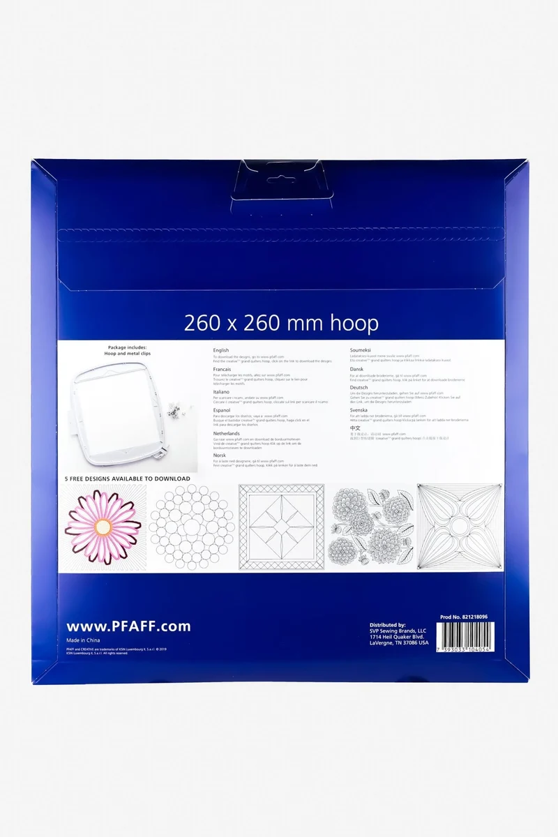 PFAFF creative Grand Quilter’s Hoop – 260 × 260 mm L