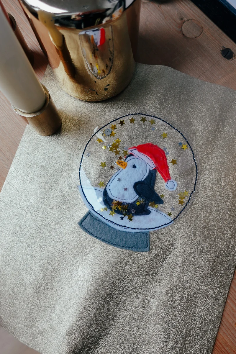 Näh-Vorlage zum Applizieren »Schneekugel«
