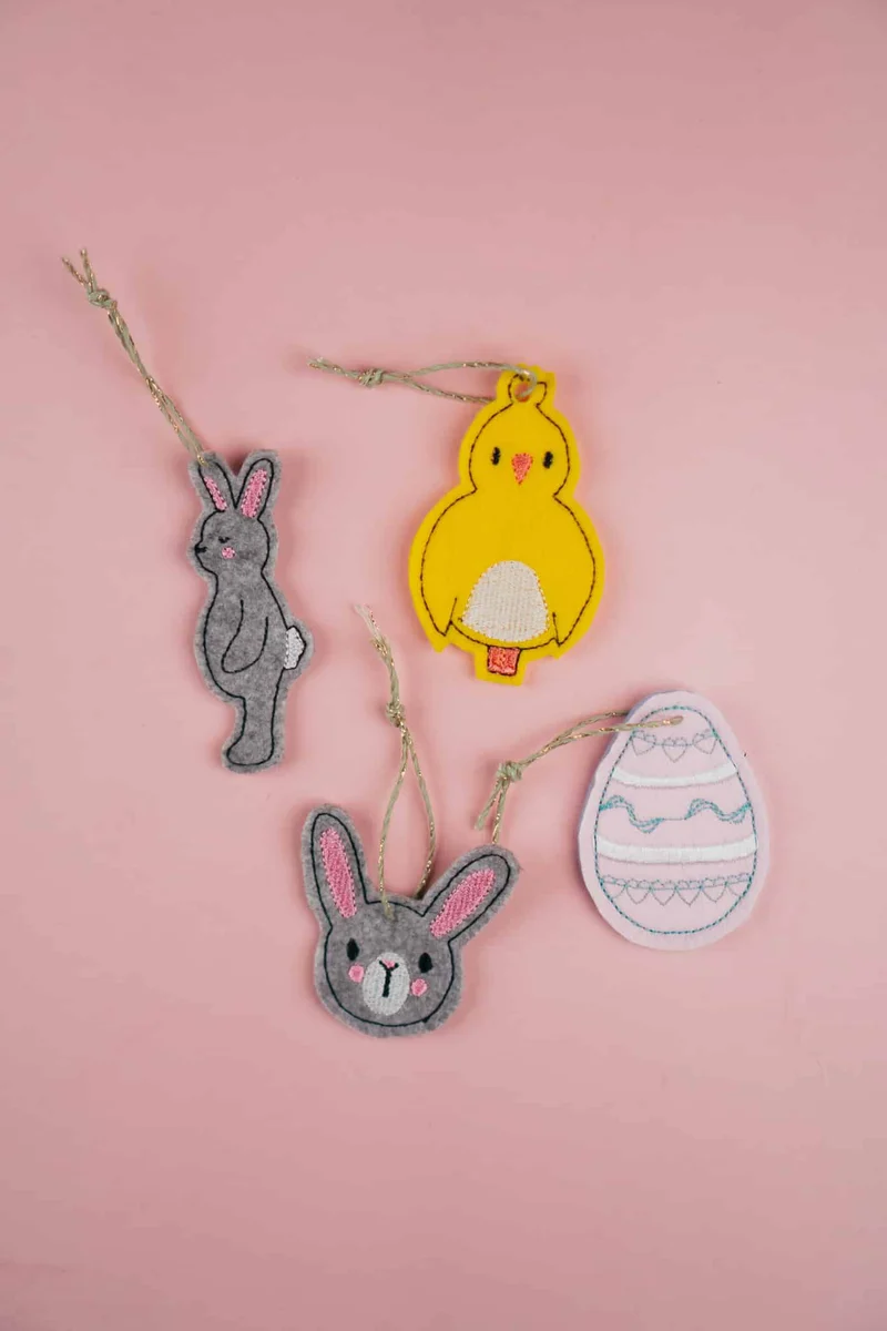 Stickdatei Oster Anhänger: 4er Set