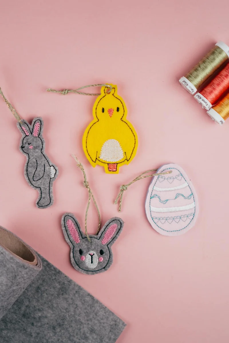 Stickdatei Oster Anhänger: 4er Set