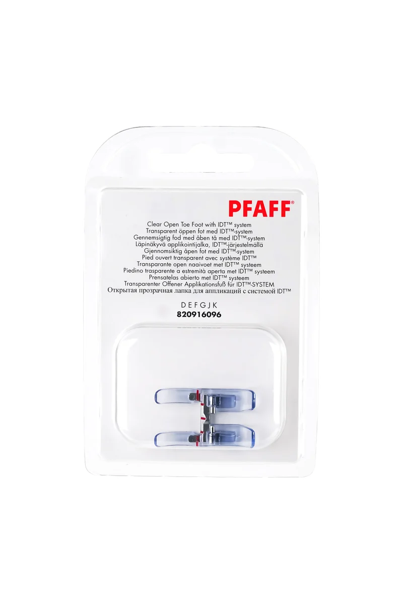 PFAFF Offener Applikationsfuß, transparent, für IDT™