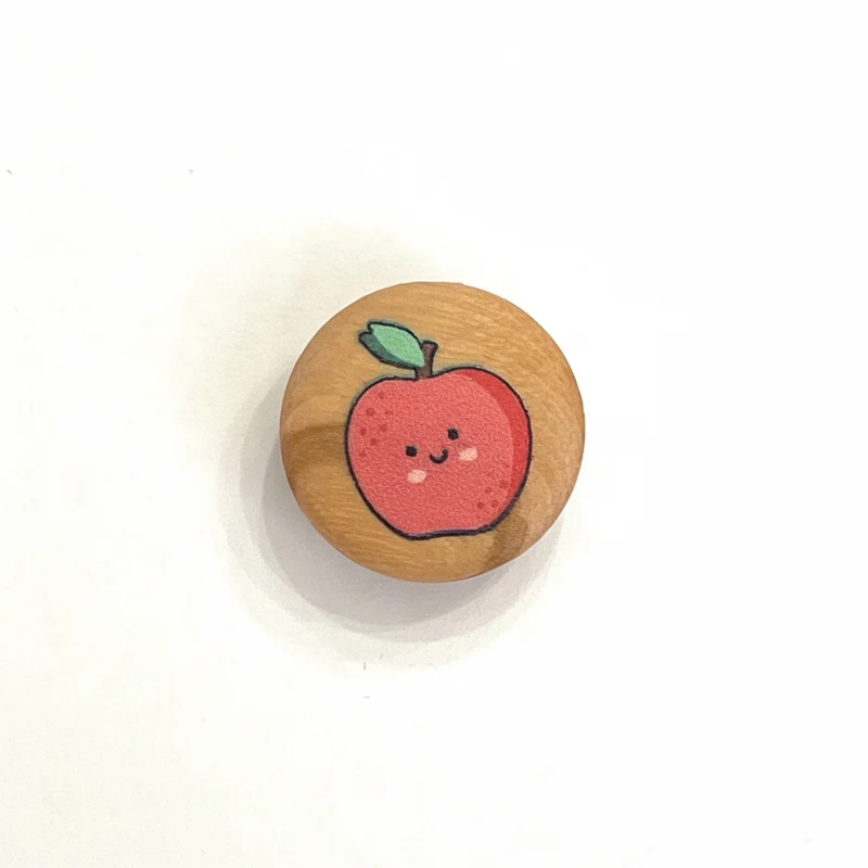 Kinderknopf Apfel Holz