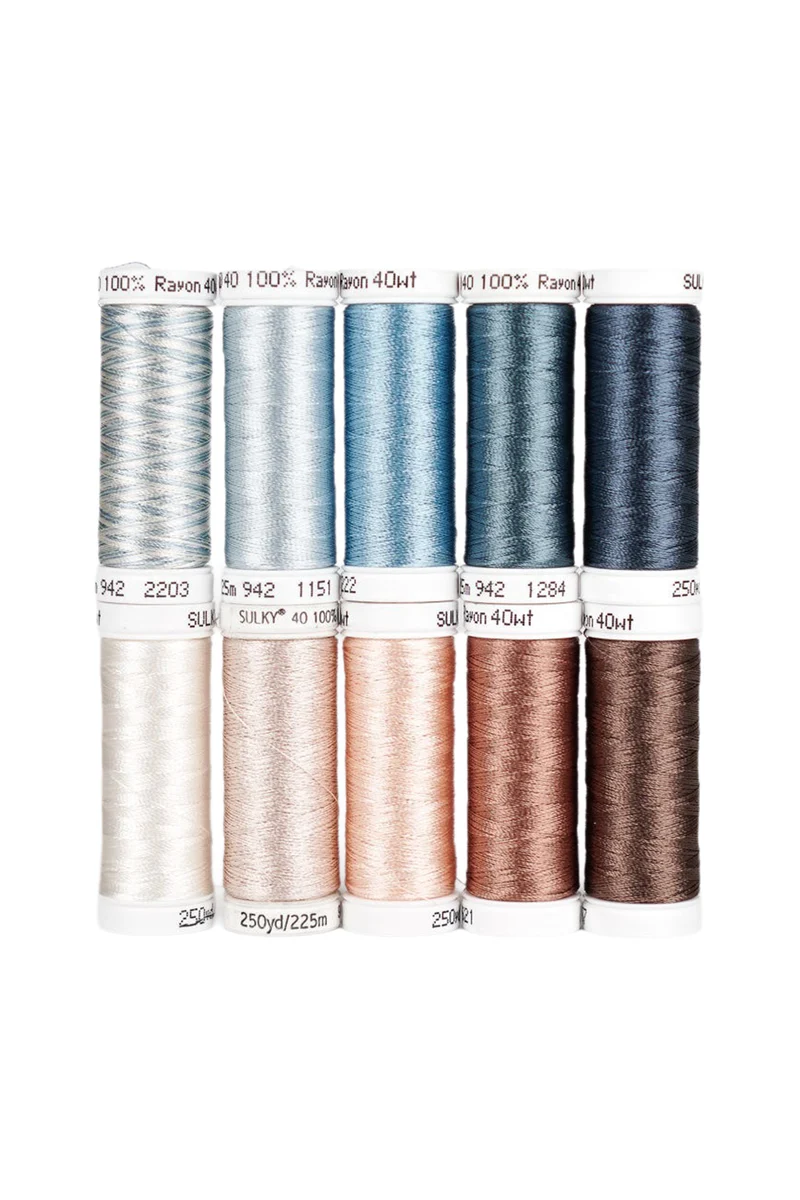 Stickgarn Set »SKY & SAND« (Rayon 40) – 10 × 225 m