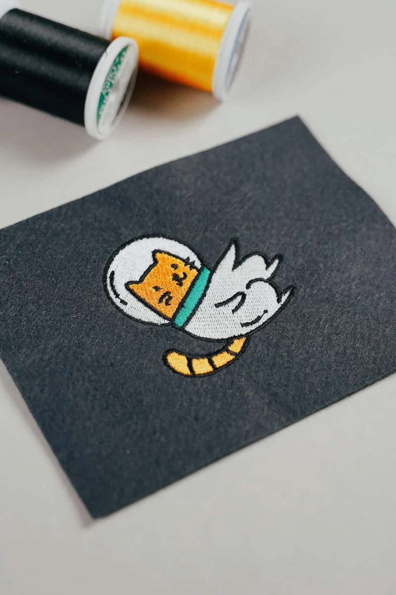 Stickdatei Weltraumkatze