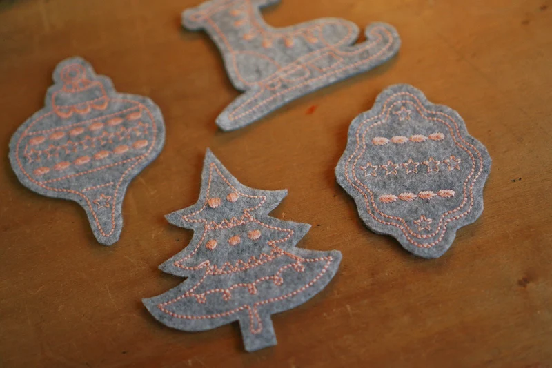 5 Stickdateien Weihnachtsanhänger (Filaine)