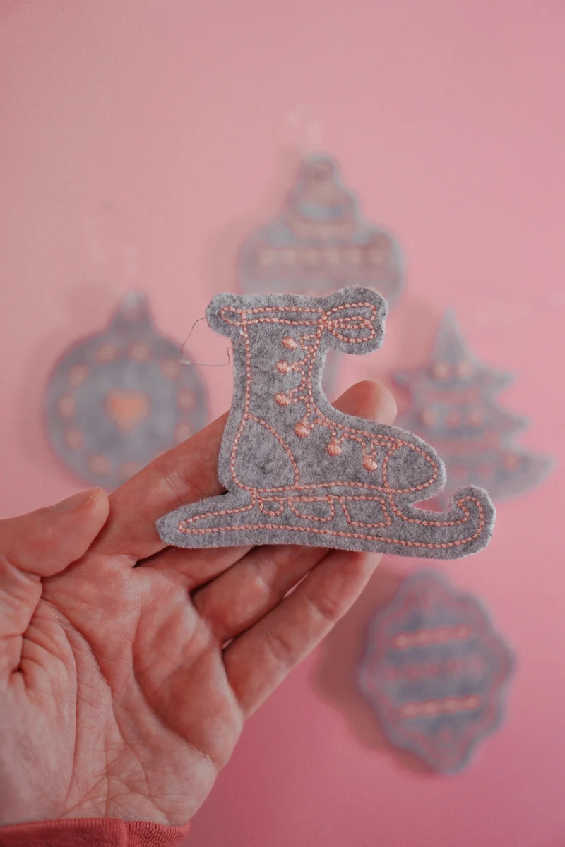 5 Stickdateien Weihnachtsanhänger (Filaine)