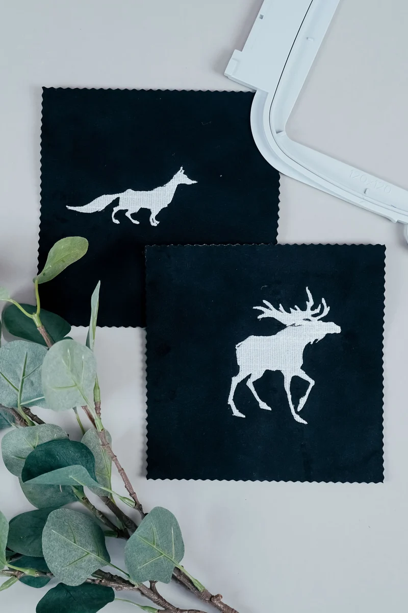 Stickdateien Elch und Fuchs