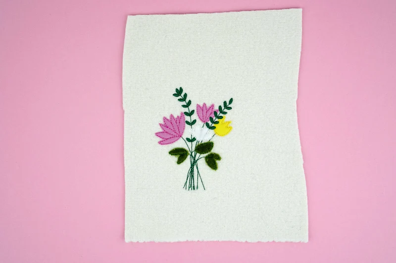 Stickdatei Blumenstrauß Applikation – 71,9 × 95,5 mm