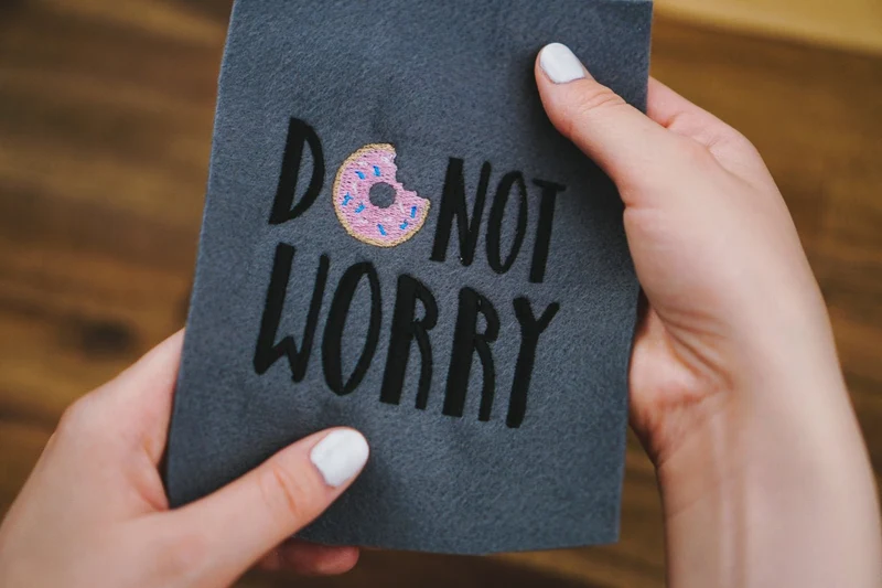 Stickdatei Do not worry – 89,1 × 76,3 mm