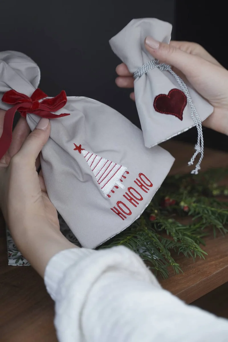 ITH Stickdatei Weihnachtsbeutel