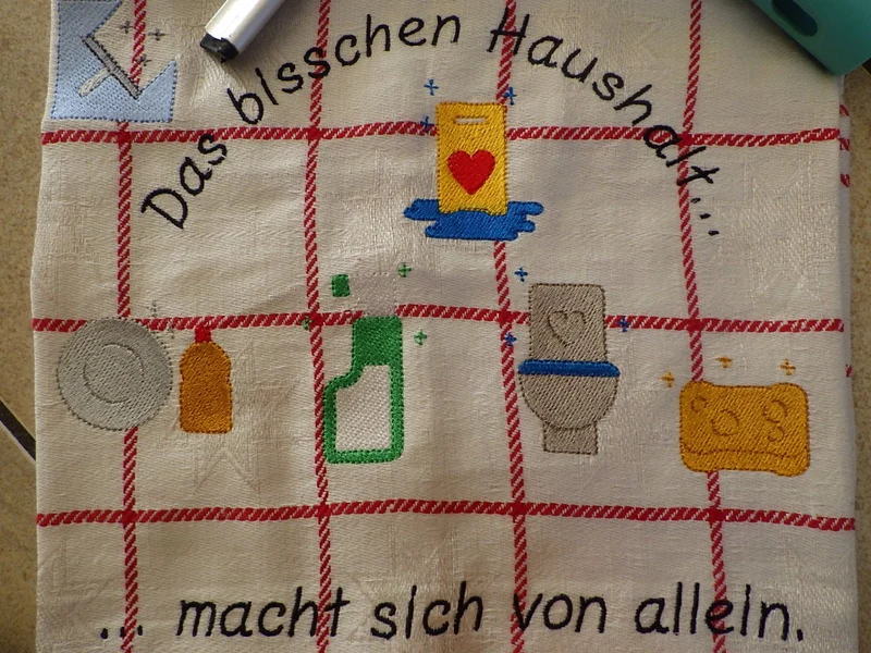 Stickdatei Handtücher besticken »HAUSHALT«