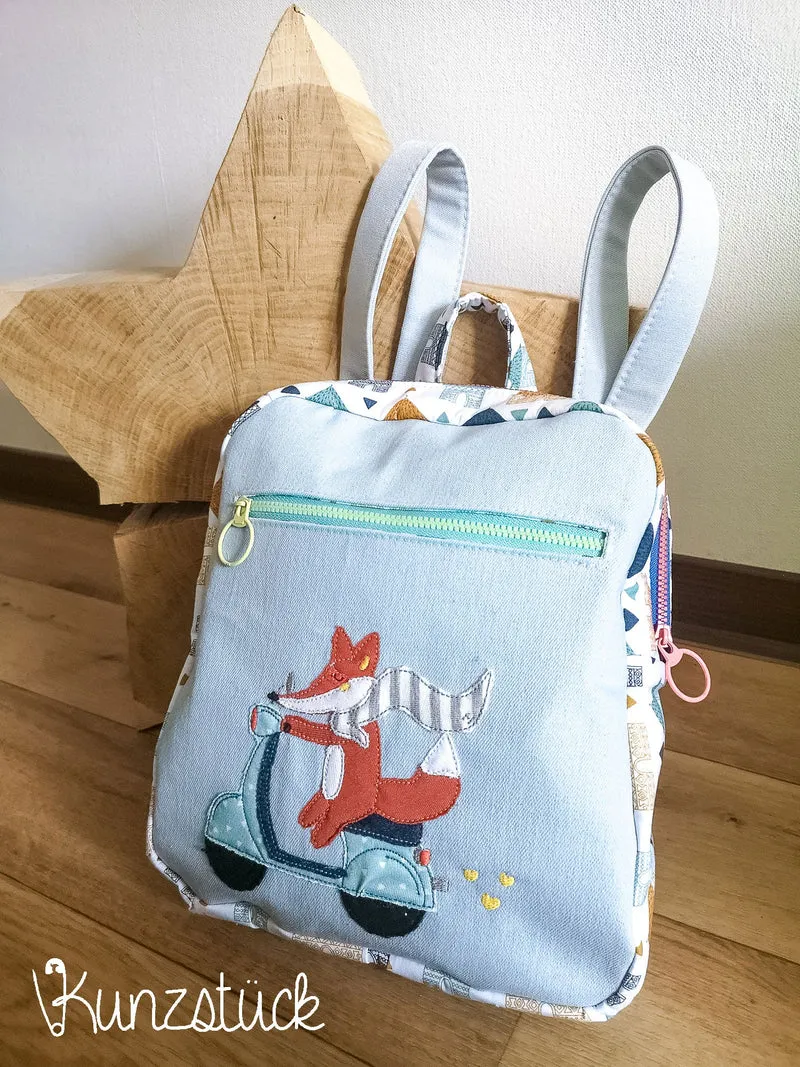 Stickdatei Applikation Fuchs auf Roller