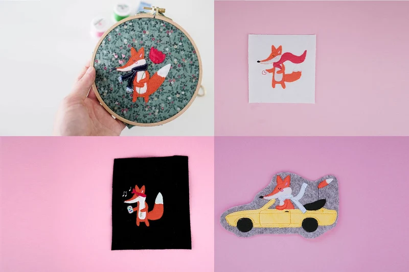 4x Stickdateien »FÜCHSE«