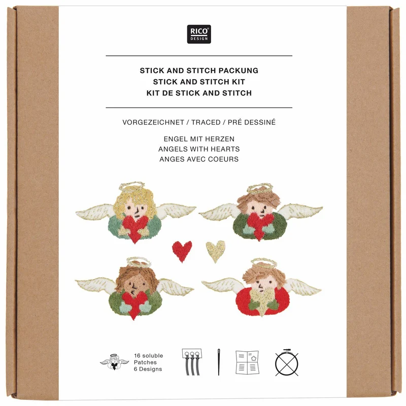 Stick and Stitch Packung "Engel mit Herzen"