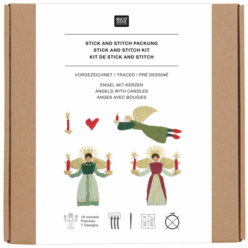 Stick and Stitch Packung "Engel mit Kerzen"