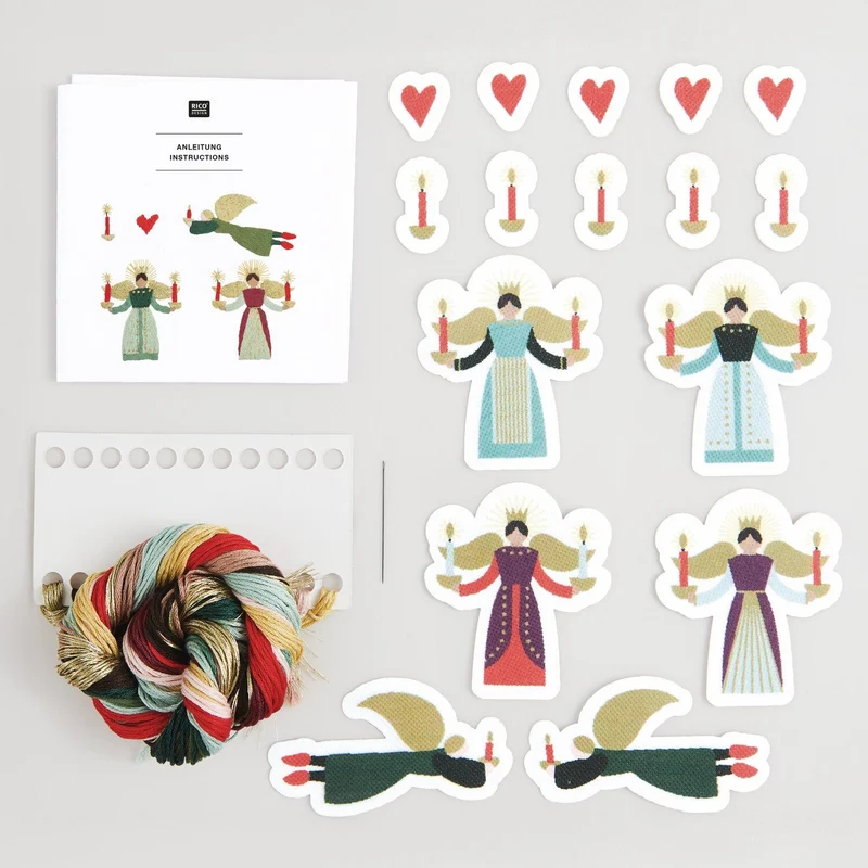 Stick and Stitch Packung "Engel mit Kerzen"