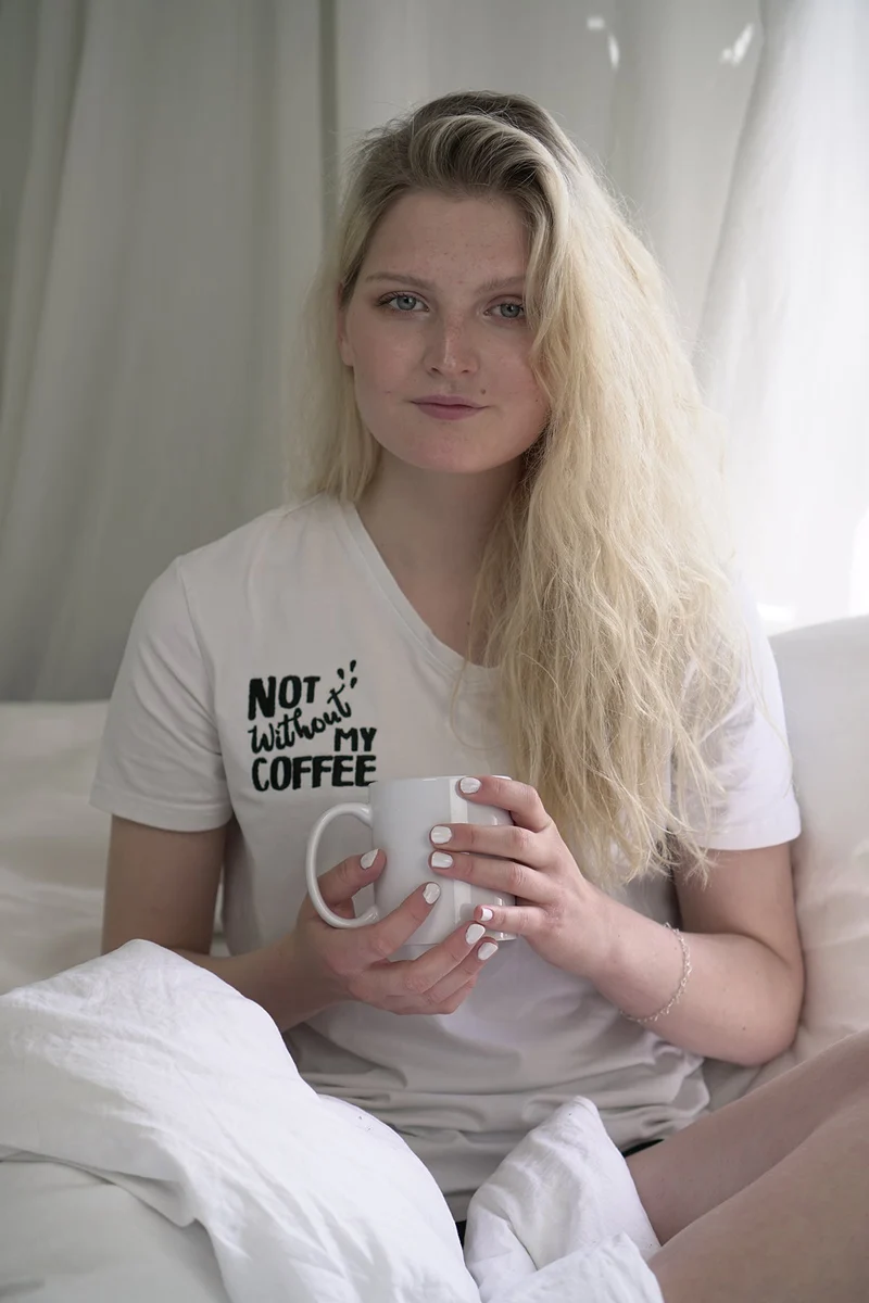 Stickdatei Schriftzug "Not without my coffee" – 92 × 91,1 mm