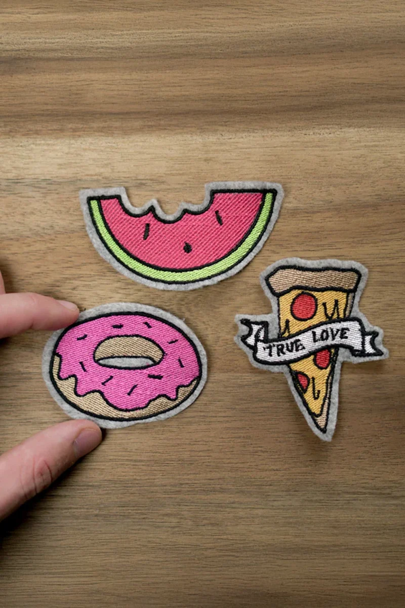 Stickdateien Set »Melone, Pizza, Donut«