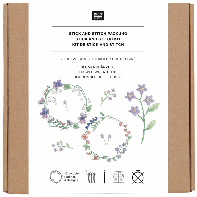 Stick and Stitch Packung "Blumenkränze XL"