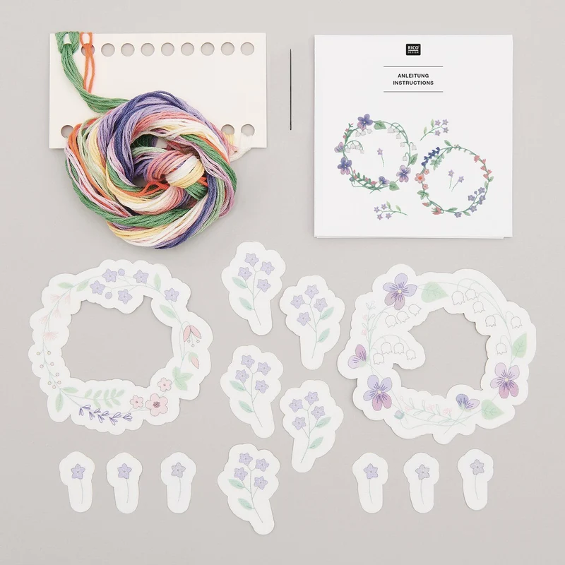 Stick and Stitch Packung "Blumenkränze XL"