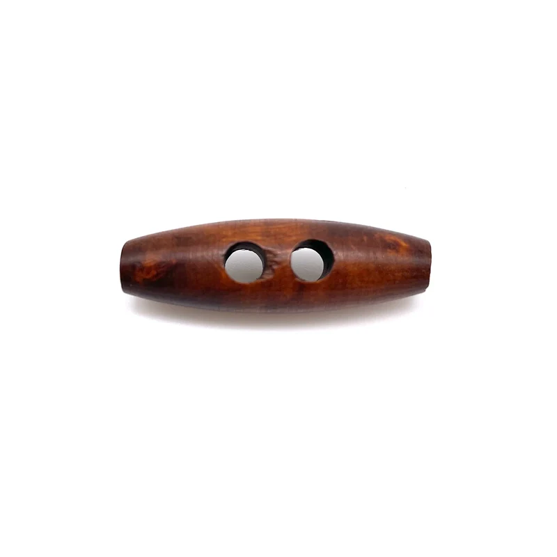 Holz-Olive 2-Loch braun