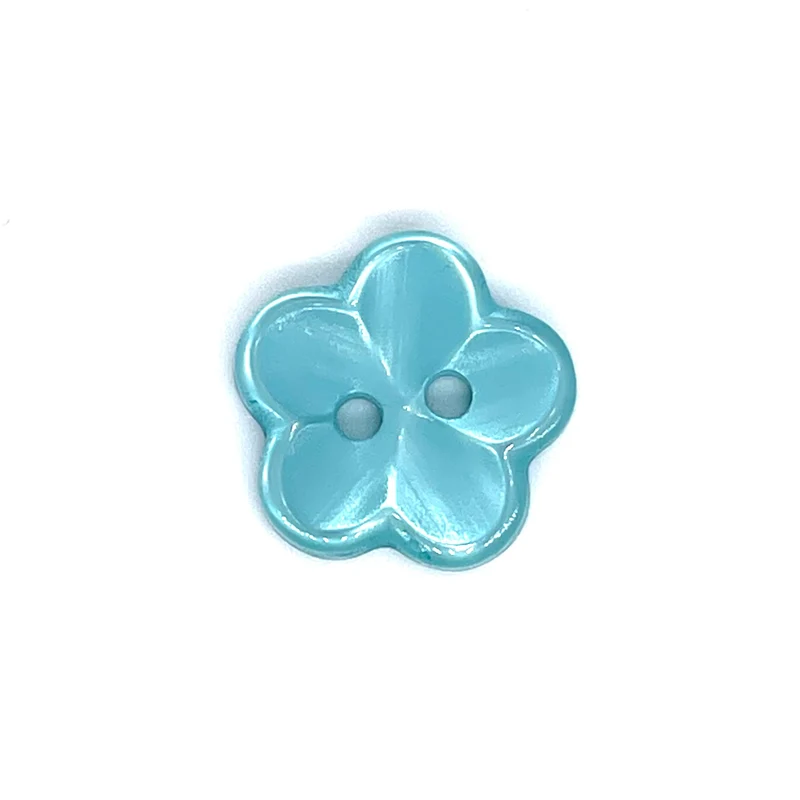 Knopf "Blume" Dunkeltürkis
