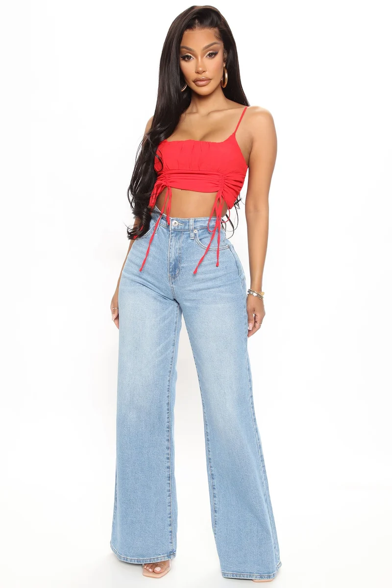 Stay Dreaming Ruched Top - Red