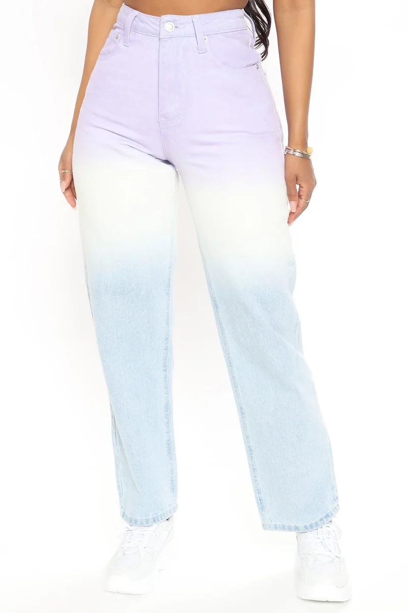 So Jaded Ombre Straight Leg Jeans - Lavender/combo