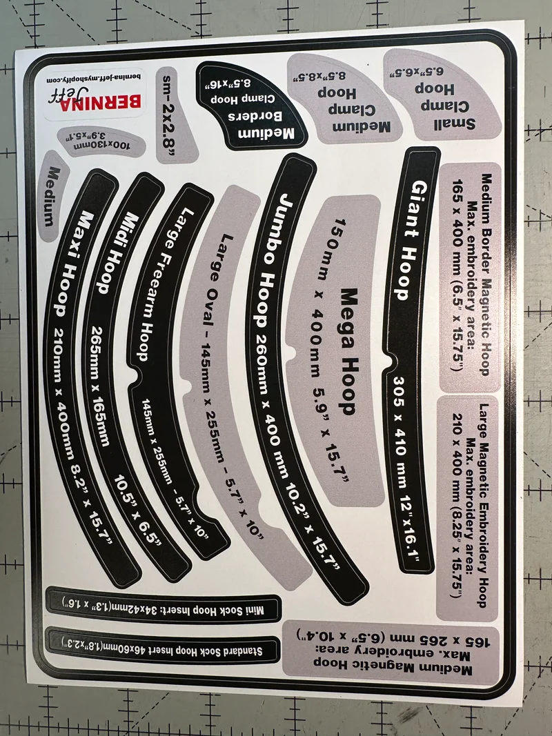 Hoop Labels includes NEW magnetic hoop sizes OSarea