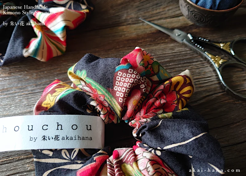 Japanese Handmade Kimono Style Chouchou/Scrunchies, scjf0099