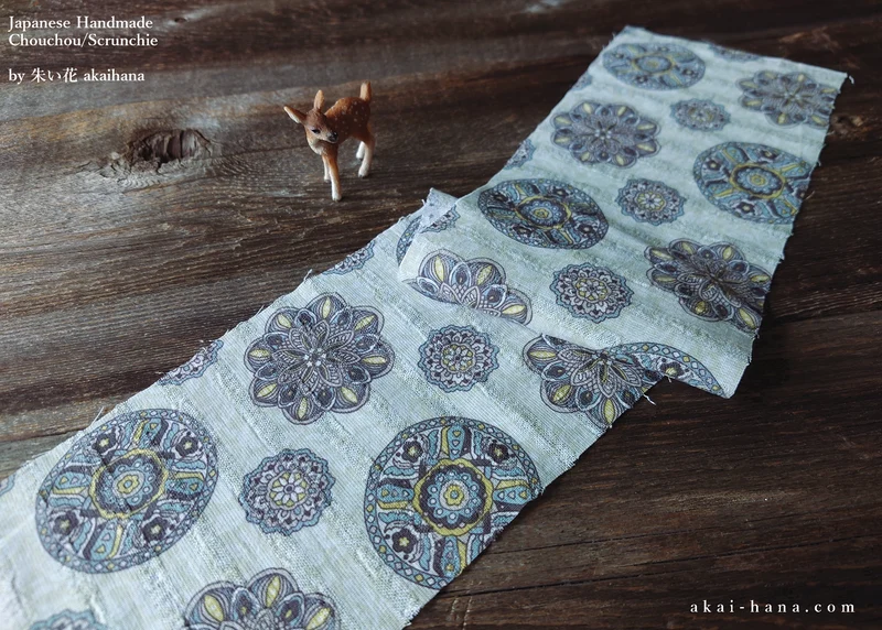Japanese Handmade Scrunchies, Moroccan Breeze, 2 sizes ⦿scjf0022