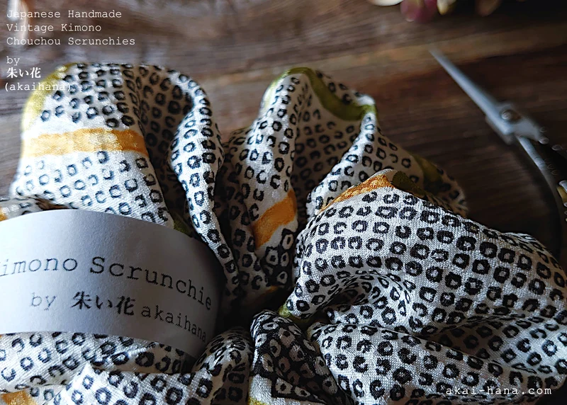 Vintage Kimono Scrunchies, Japanese Handmade, scvk0002