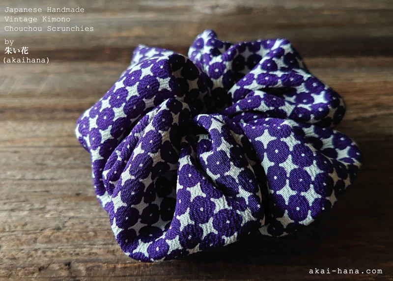 Vintage Kimono Scrunchies, Japanese Handmade, scvk0010